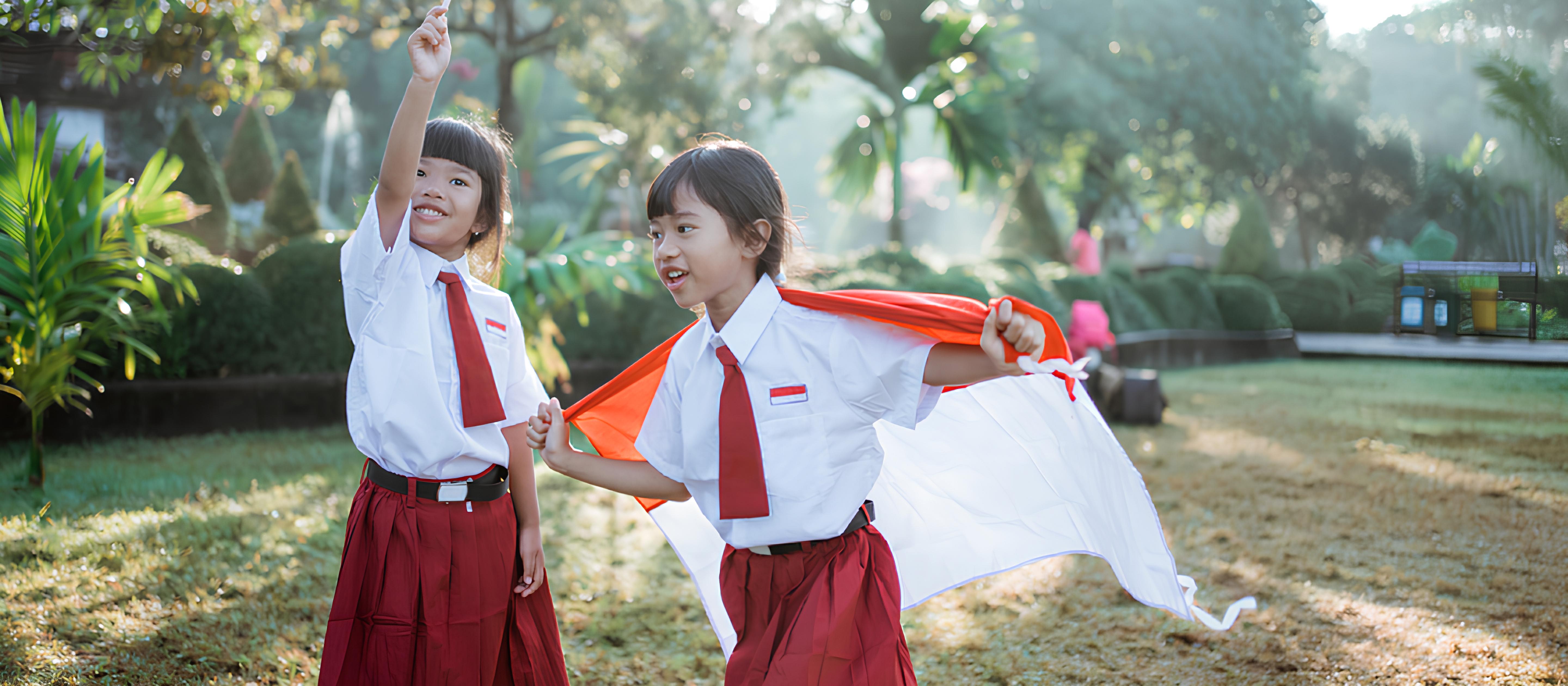 Students learning outdoors